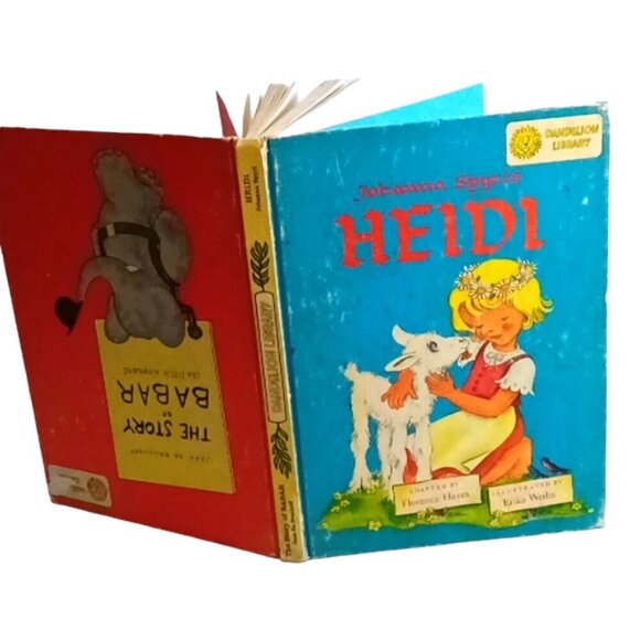 Vintage HCBook The Story of Babar / Heidi Back-to-Back Book Random House 1960 - Picture 2 of 7